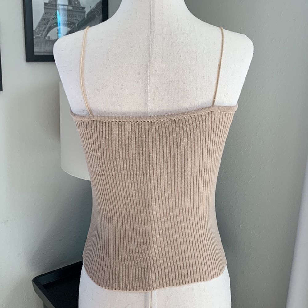 Spaghetti strap cami ribbed knit one size xs/small - Picture 7 of 8